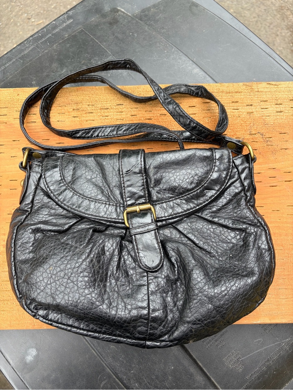 Black Leather Crossbody Bag - Classic Women's Shoulder Purse